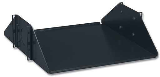 [NET4204] Charola doble para soportar equipo en racks de 432 mm de profundidad, de 19in, 3ur, color negro
