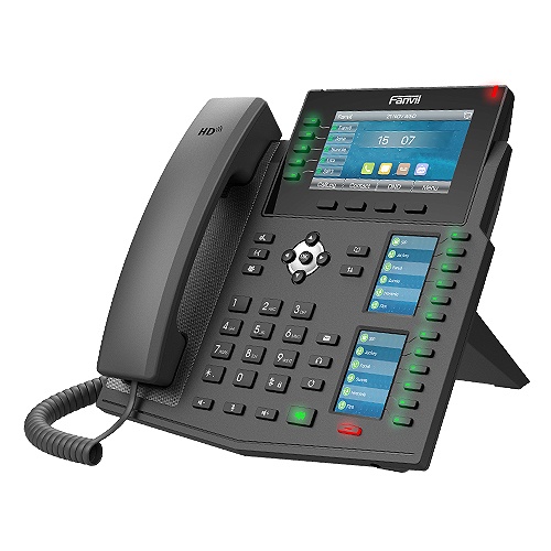 [SEC5850] Teléfono ip empresarial con estándares europeos, 20 lineas sip con pantalla lcd a color, 60 teclas dss/blf, puertos gigabit, ipv
