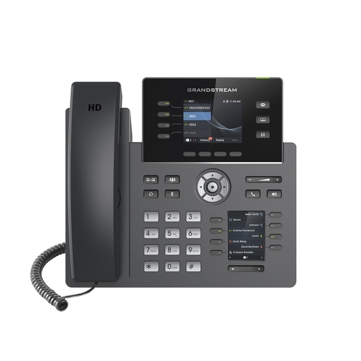 [SEC5857] Teléfono IP Wi-Fi Grado Operador 4 líneas SIP con 4 Cuentas Pantalla a Color 2.8" Puertos Gigabit, Bluetooth, PoE, Codec Opus