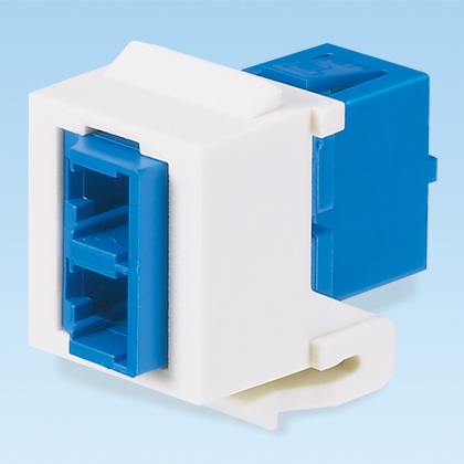 [WIR1337] Módulo acoplador lc duplex, para fibra óptica monomodo os1/os2, tipo keystone, color blanco mate