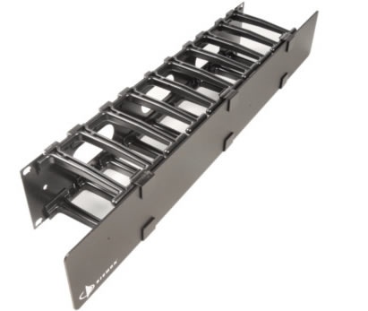 [NET4216] Organizador de cable horizontal routeit, doble, para rack de 19in, 4in de profundidad, 2ur