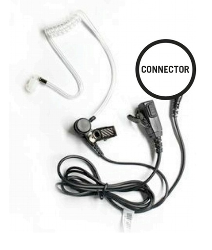[NET4222] Micrófono - audífono de solapa con tubo acústico transparente para hyt tc-500/ 518/ 600/ 610/ 700 y radios motorola gp300/ pro21