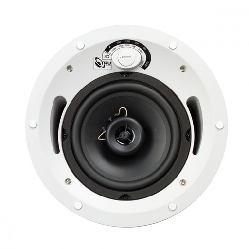 [SEC6080] Altavoz comercial de 2 vías, 70v /100v /8 ohms, en techo, woofer de polipropileno 6.5 in, tweeter pei 3/4in, 5-60 watts, ul 