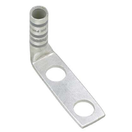 [SEC6136] Terminal de compresión de barril largo, de dos orificios de 1/4, para cable 8 awg, espacios entre orificios de 5/8in, lengüeta a