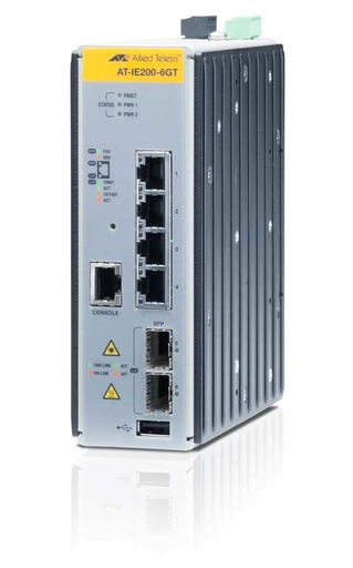[SEC6166] Switch industrial administrable capa 2 de 4 puertos 10/100/1000 mbps + 2 puertos sfp