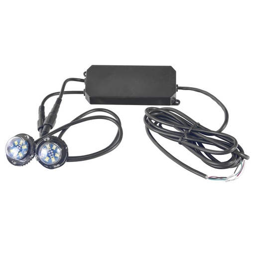[AUD70544] Par de lámparas ultra brillantes con 6 leds cada una, color rojo/azul, ideales para vehículos encubierto
