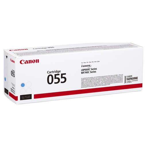 [PRI3505] Tóner Canon 055 Color Cian Rinde Hasta 2,100 Páginas