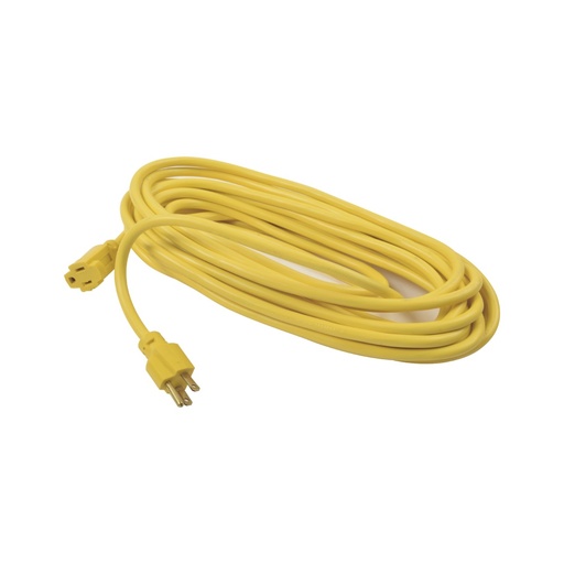 [TOO197] Extensión eléctrica de uso rudo aterrizada 10 metros, (127vca/ 10a máximo) clavija 3 patas con 1 salida color amarilla