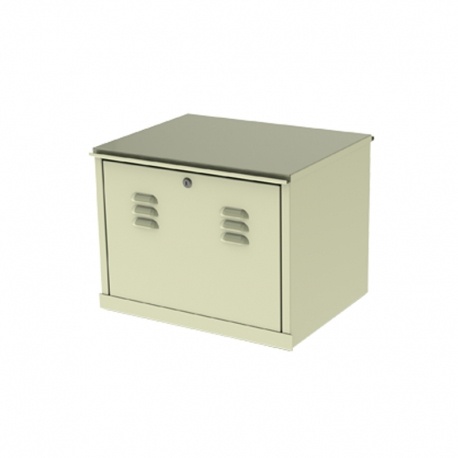 [SEC6686] Gabinete para resguardo de baterías (hasta dos baterías pl110d12). lámina galvanizada.