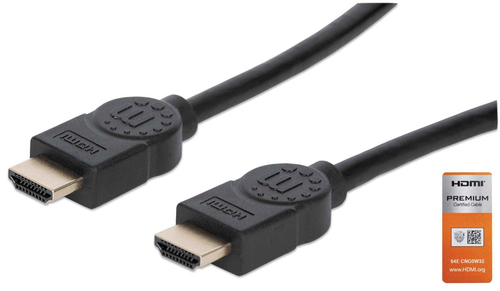 [WIR1422] Cable Certificado Premium Manhattan HDMI 2.0 Macho - HDMI 2.0 Macho 4K 60Hz 5 Metros Negro