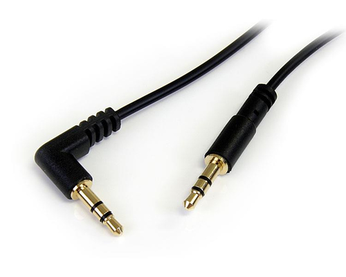 [WIR1543] Cable delgado 91cm audio mini jack 3.5mm angulo derecho macho .