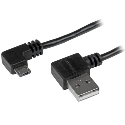 [WIR1592] Cable de 2m micro usb conector acodado a la derecha  .