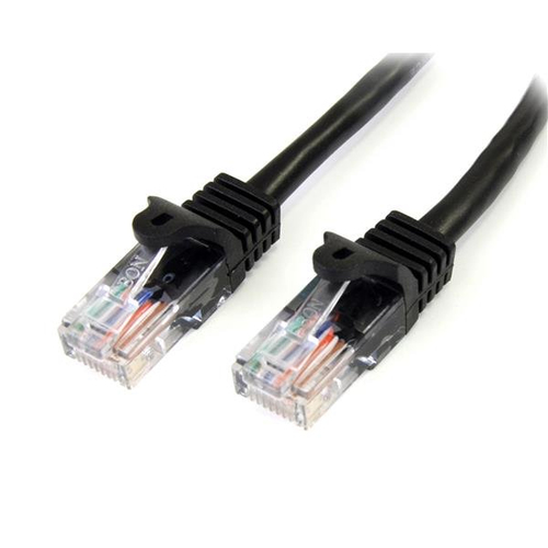 [WIR1641] Cable de red 0.5m negro cat5e ethernet sin enganche