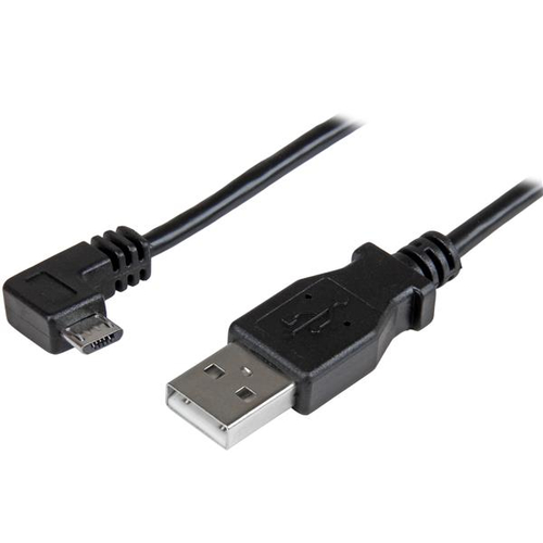 [WIR1794] Cable de 2m micro usb conector acodado a la derecha  .