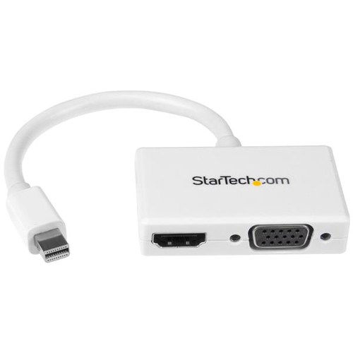 [WIR1801] Adaptador convertidor mini displayport a hdmi o vga blanco .