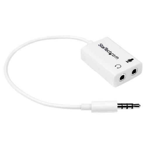 [WIR1806] Cable adaptador divisor diadema macho a hembra blanco .