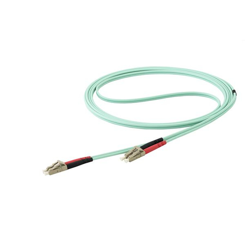 [WIR1852] Cable de 15 m de fibra optica aguamarina - lc a lc - 50/125