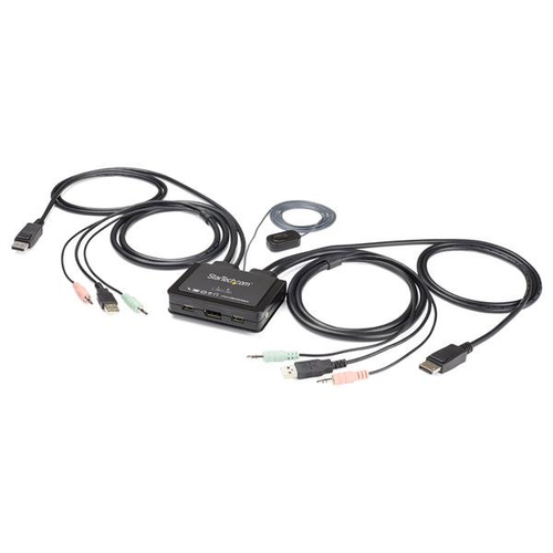 [WIR1888] Switch conmutador kvm de 2 pue puertos dp usb 4k60hz - cables inte