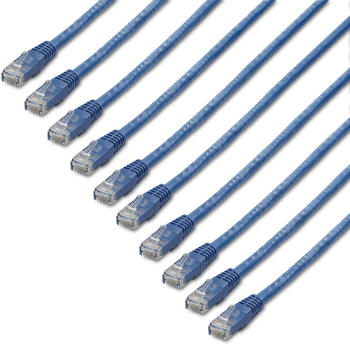[WIR1907] Cable de red rj45 cat6 azul de 1.8m - pack de 10 - moldeado