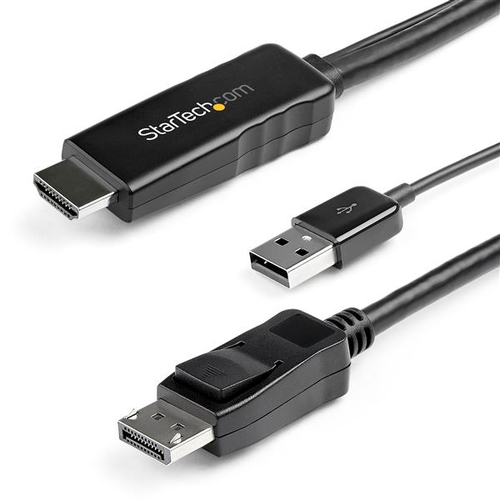 [WIR1955] Cable convertidor hdmi a dp de 3m - alimentado por usb - 4k 30hz