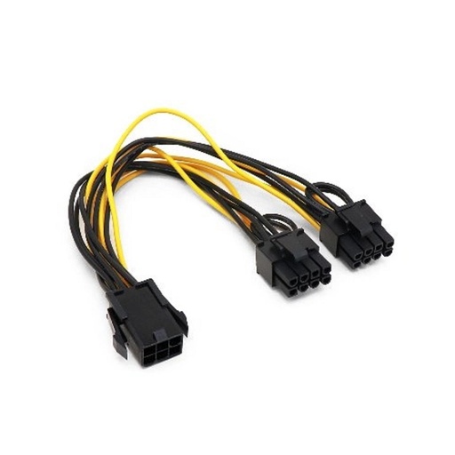 [WIR2143] Cable De Poder BRobotix PCI-E (6-pin) Hembra - 2 x PCI-E (8-pin) Macho 20cm