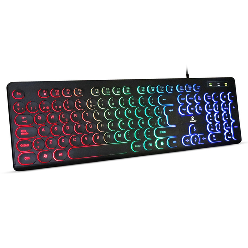 [KNM180942] Teclado usb iluminado retro bro botix negro