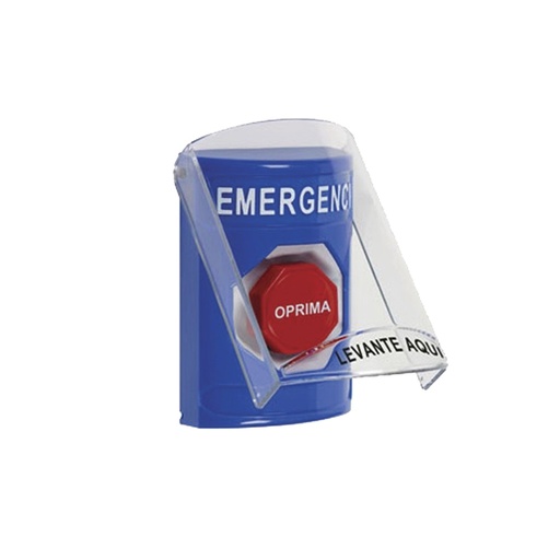 [ACC699594] Botón de Emergencia STI en Español con Tapa Protectora de Policarbonato Súper Resistente con Llave y Sirena