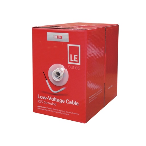 [WIR2483] Bobina de 305 metros de cable, 22 awg, 2 conductores, tipo cca de color blanco, para aplicaciones en alarmas de intrusión/contro