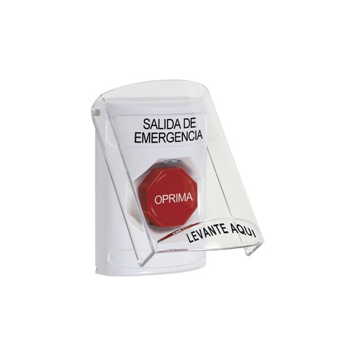 [ACC699603] Botón de salida de emergencia con tapa protectora de policarbonato súper resistente y restablecimiento con llave