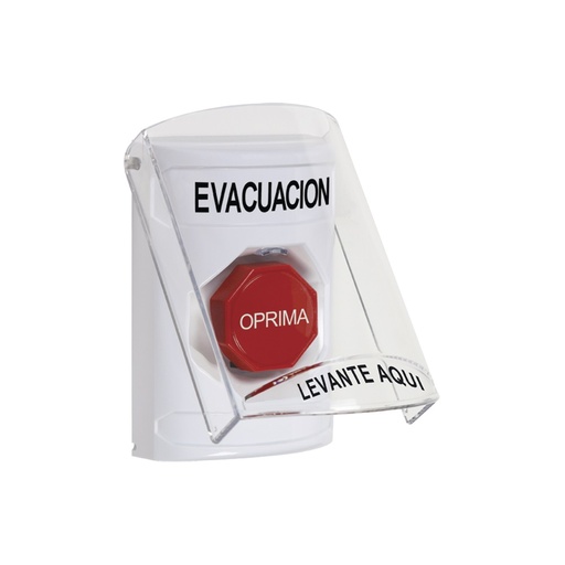 [ACC699630] Botón Alarma de Evacuación con Tapa Protectora de Policarbonato Súper Resistente y Restablecimiento con Llave