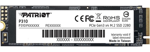 Unidad SSD Patriot P310 NVMe 480GB PCI Express 3.0 M.2