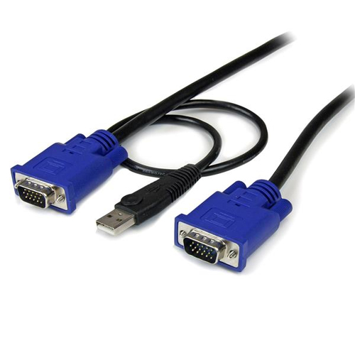 [WIR2523] Cable kvm de 3m ultra delgado 2en1 vga usb hd15 macho a macho .