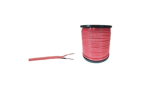[WIR2581] Bobina de alambre de 305 metros, 2 x 14 awg, tipo fpl-cl2, de color rojo, para aplicaciones en paneles de detección de incendio 