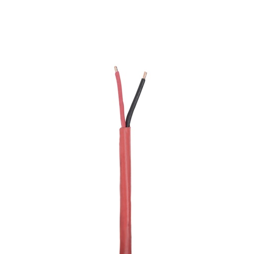 [WIR2583] Bobina de 305 metros de alambre, 2 x 18 awg, tipo fplr-cl3r, ft4, de color rojo, resistente a la intemperie para aplicaciones en