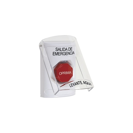 [SEC8283] Botón de salida de emergencia con sirena y tapa protectora de policarbonato súper resistente, restablecimiento con llave