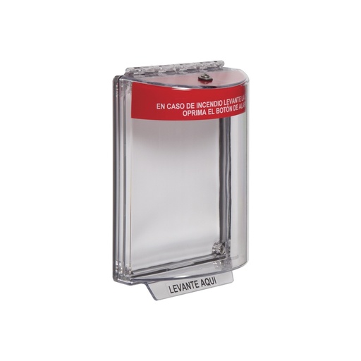 [SEC8318] Cubierta universal transparente con sirena, texto de incendio en español