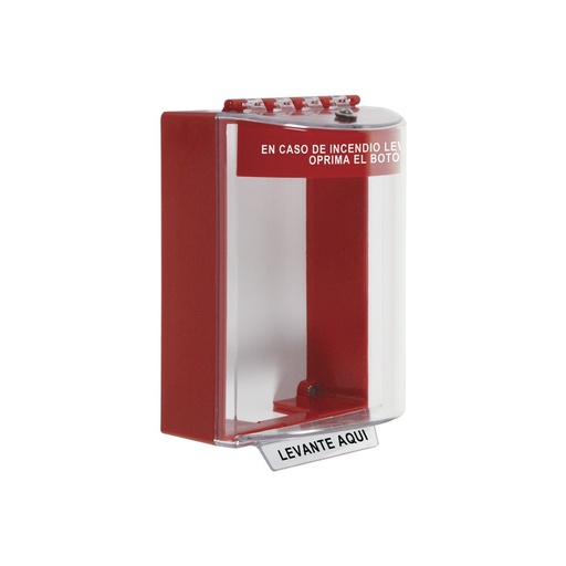 [SEC8322] Cubierta universal transparente con espaciador, texto de incendio en español