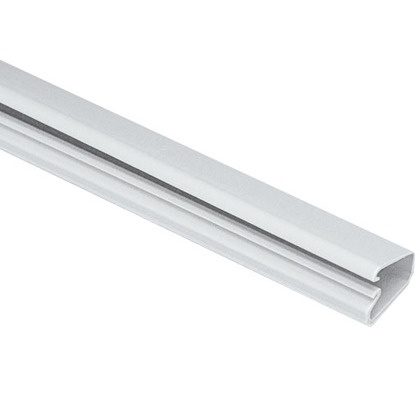 [WIR2647] Canaleta ld3 de pvc rígido, con cinta adhesiva para instalación sin herramientas, 19.6 x 12 x 1828.8 mm, color blanco mate