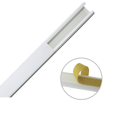 [WIR2663] Canaleta color blanco de pvc auto extinguible de una vía, 20 x 17 mm tramo 6 pies, con cinta adhesiva (5201-21252)