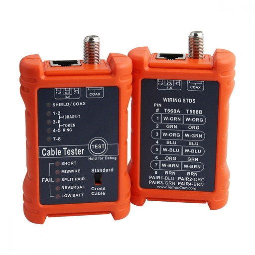 [WIR2664] Tester profesional para mapeo de cables de red/coaxiales
