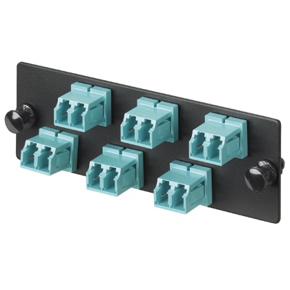[WIR2667] Panel de 6 Adaptadores de Fibra Óptica LC Panduit FAP6WAQDLCZ 10Gig Dúplex Multimodo