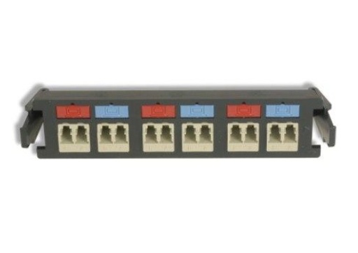 [WIR2671] Placa acopladora de fibra óptica quick-pack, con 6 conectores lc/upc duplex (12 fibras), para fibra monomodo, azul