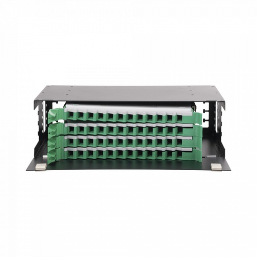[WIR2687] Distribuidor de fibra óptica con bandejas deslizables, vacío, 19in, acepta 48 adaptadores "lc duplex" o "lc simplex" o 48 "sc" s