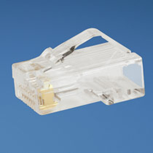 [NET4739] Plug rj45 cat5e, para cable utp de calibres 24-26 awg, chapado en oro de 50 micras, bolsa de 50 piezas