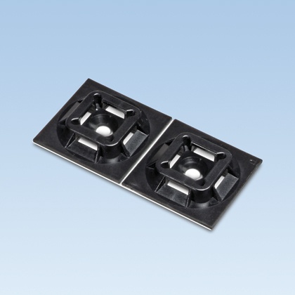 [WIR2717] Sujetador para cable de 4 vías, con adhesivo acrilico, 25.4 x 25.4mm (1in x 1in), color negro, uso en exterior, 1 pieza