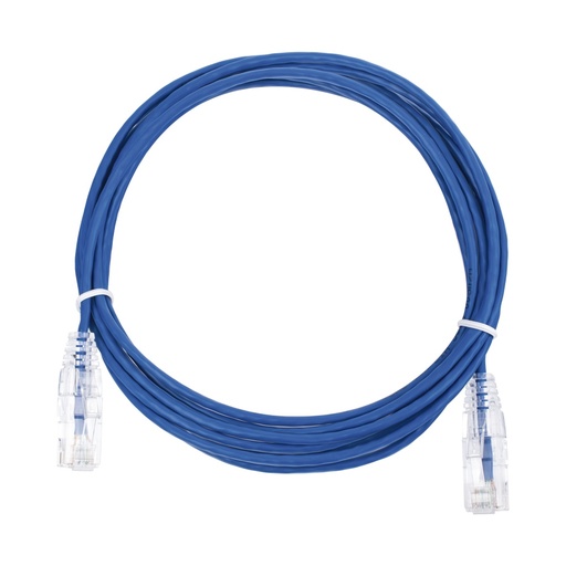 [NET4757] Cable de parcheo slim utp cat6 - 3 m azul diámetro reducido (28 awg)
