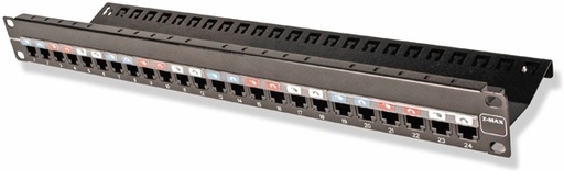 [NET4761] Patch panel utp z-max categoría 6, de 24 puertos, plano, 1ur