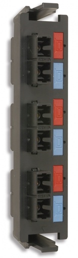 [WIR2783] Placa acopladora de fibra óptica quick-pack, con 3 conectores sc duplex (6 fibras), negro