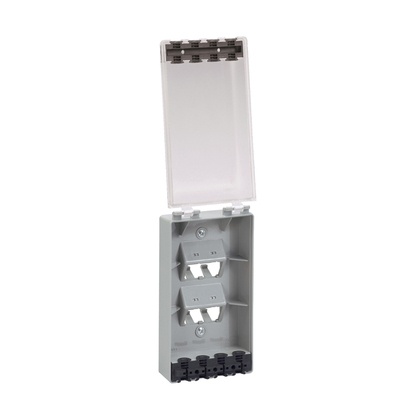 [WIR2790] Placa de pared vertical, resistente al agua con protección ip56, acepta 4 módulos mini-com, color gris