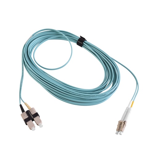 [WIR2808] Jumper de fibra óptica multimodo 50/125 xglo om3, lc-sc duplex, ofnr, color aqua, 10 metros
